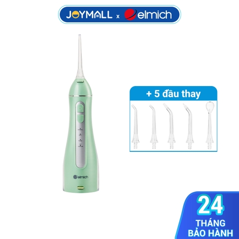 Máy tăm nước Elmich OIE-8452, Hàng chính hãng, 5 loại vòi phun, 4 mức áp lực nước, công nghệ sóng siêu âm - JoyMall