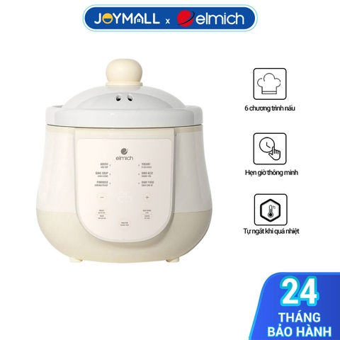 Nồi nấu chậm 1L Elmich SCE-8524OL, Hãng chính hãng, 6 chế độ nấu, hẹn giờ thông minh, tự ngắt khi quá nhiệt - JoyMall