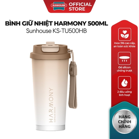 Bình Giữ Nhiệt Sunhouse KS-TU500 500ml, Hàng Chính Hãng, Inox 316, Giữ Nhiệt Nóng Lạnh - JoyMall