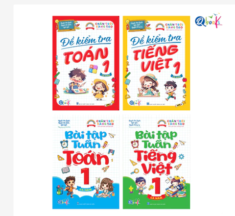 Sách - Bài Tập Tuần Và Đề Kiểm Tra Toán Và Tiếng Việt Lớp 1 - Chân Trời Sáng Tạo - Cả năm (4 cuốn)