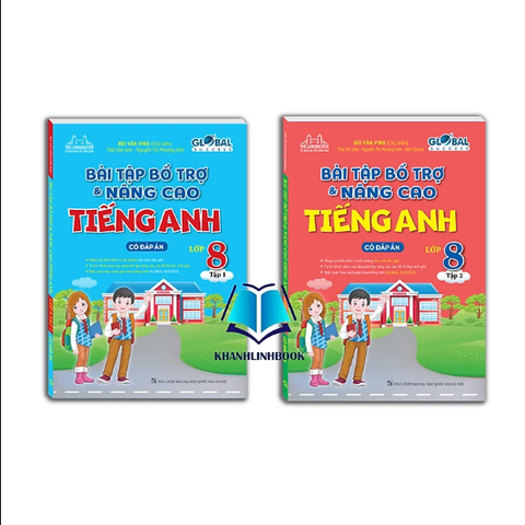 Sách - Combo Bài tập bổ trợ và nâng cao tiếng anh lớp 8 - tập 1 + 2 (có đáp án)