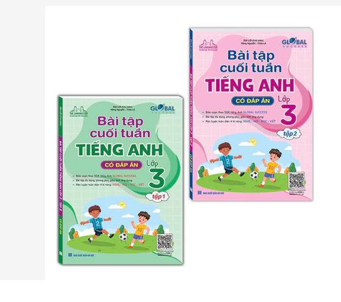 Sách - Combo 2c Global success Bài tập cuối tuần Tiếng Anh lớp 3 (tập 1+2 Có đáp án )