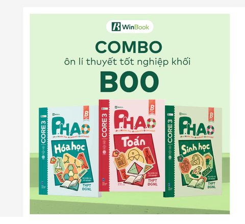 [COMBO lí thuyết B00] Bộ 3 cuốn P.H.A.O Toán, Hóa học, Sinh học ôn luyện thi tốt nghiệp THPT, ĐGNL