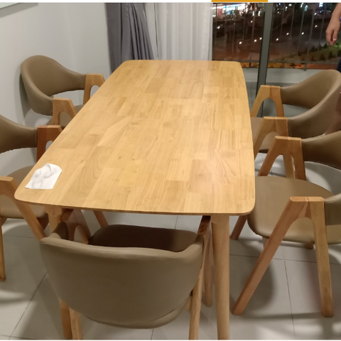 Bộ bàn ăn Chữ A 1m6 + 6 ghế