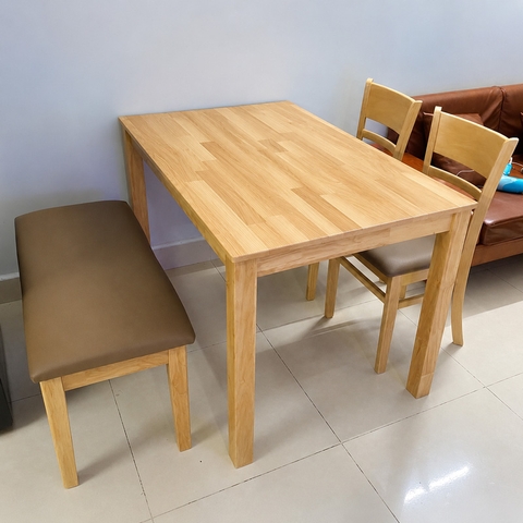 Bộ bàn ăn Cabin 1m2 - 2 ghế kèm Băng dài