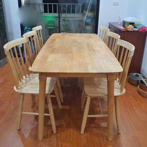 Bộ bàn ăn Song Tiện 1m6 + 6 ghế