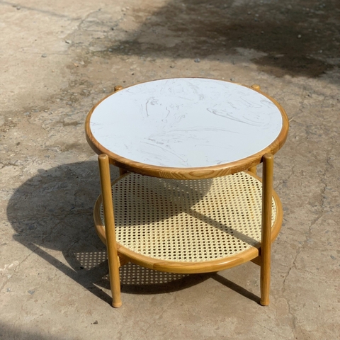 Bàn trà Đan Mây 2 tầng mặt đá