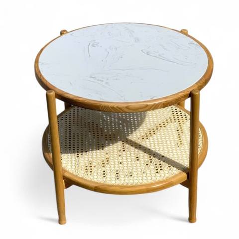 Bàn trà Đan Mây 2 tầng mặt đá