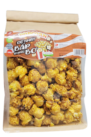 Bắp rang bơ POPCORN vị caramen đường đen - gói 180g