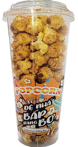 Bắp rang bơ POPCORN vị Caramen đường đen cốc 90g