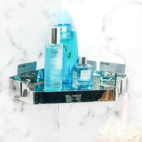 Kệ góc 1 tầng inox 304 E13 loại dán tường