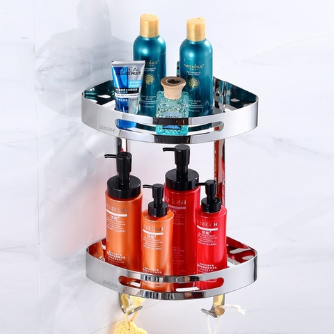 Kệ góc inox 304 2 tầng mã E02