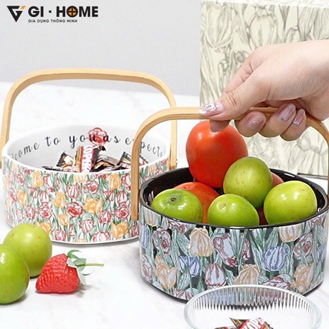 Giỏ Đựng Trái Cây, Bánh Kẹo Gốm Sứ Bắc Âu GHA101 – Sang Trọng, Lạ Mắt