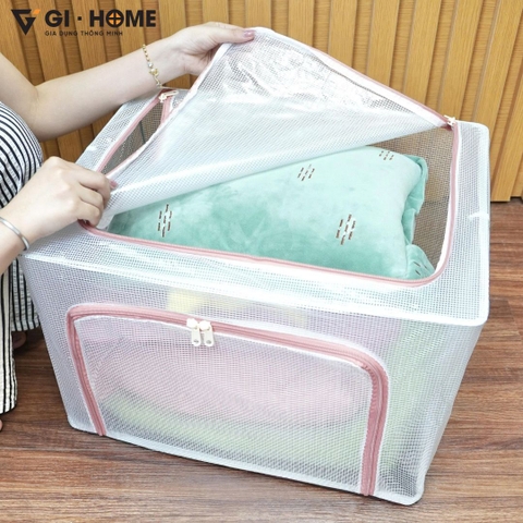 Hộp Đựng Đồ Gấp Gọn PVC 66L – Khung Thép Chắc Chắn, Xếp Chồng Gọn Gàng - GHA509