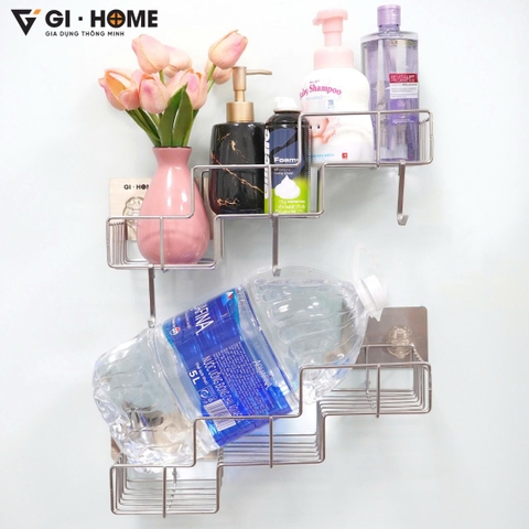 Kệ bậc thang inox 304 cao cấp dán tường Gi-Home KBT01