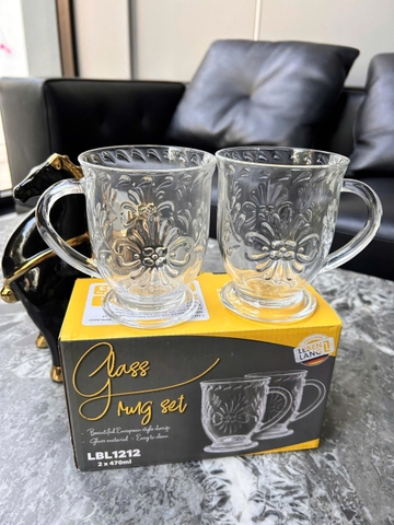Bộ Cốc Thủy Tinh Có Quai LEBENLANG LBL1212 – Dày Dặn, Sang Trọng, Dung Tích Lớn