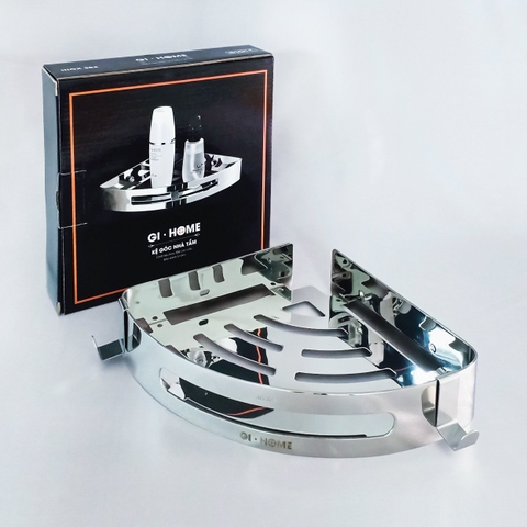 Kệ góc inox 304 E01 loại dán tường