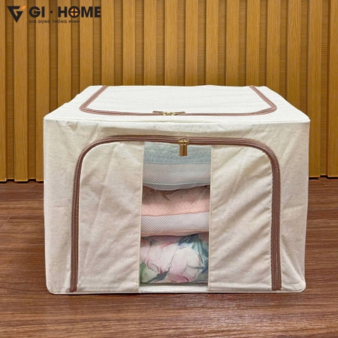 Hộp Đựng Quần Áo Khung Thép 66L GHA504 – Dung Tích Lớn, Gấp Gọn, Bền Chắc