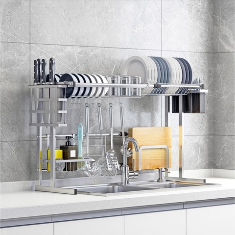 Kệ để bát trên chậu rửa inox 304 cao cấp Gi-Home KC18