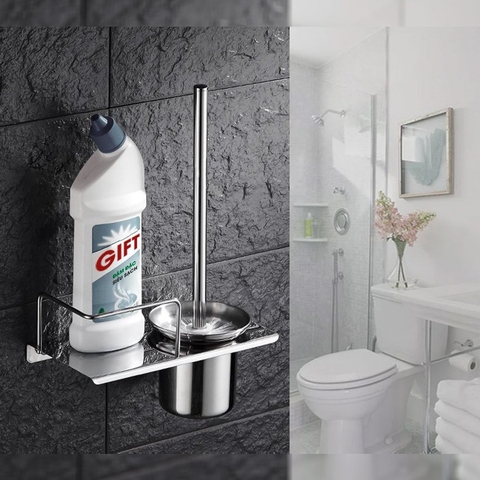 Kệ để chất tẩy rửa và cọ nhà tắm inox 304 dán tường E15