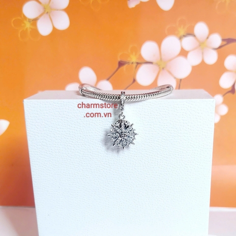 CHARM TREO PHÁO HOA TRẮNG ĐÍNH ĐÁ TAG TRÒN