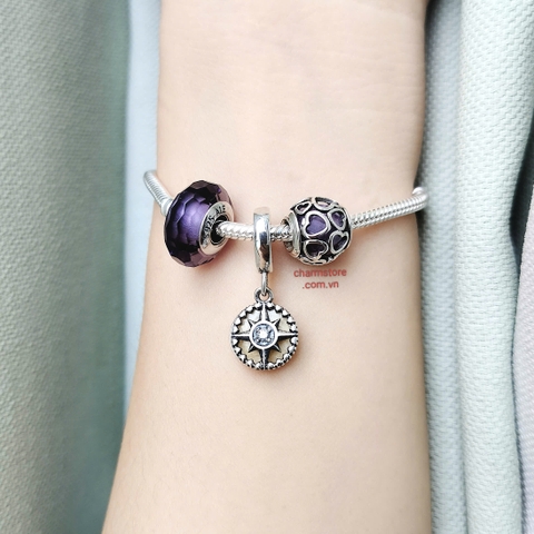 VÒNG CHARM MỆNH HOẢ NATURE TIM ĐÁ TÍM