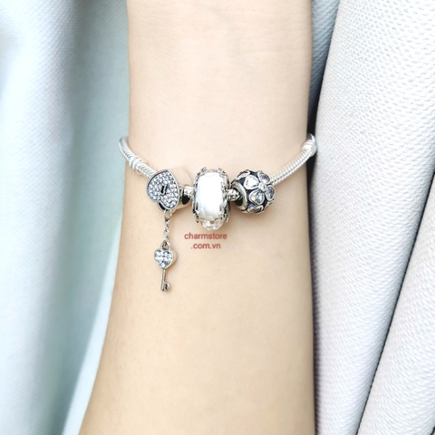 VÒNG CHARM TÌNH YÊU MIX CỎ 4LÁ MM