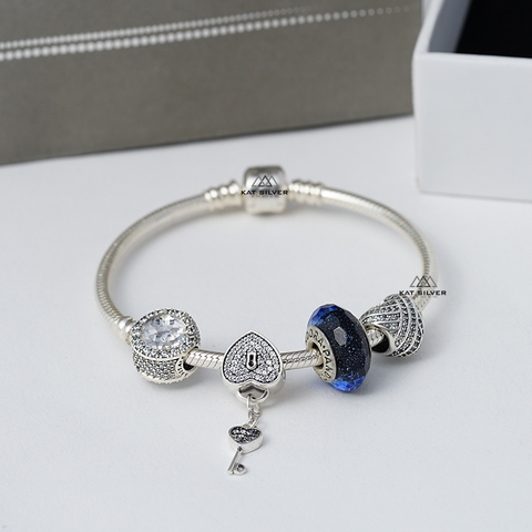 VÒNG CHARM TRÁI TIM ĐAN ĐÍNH ĐÁ TRẮNG