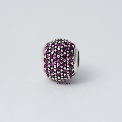 CHARM TRÒN ĐÁ HỒNG SEN