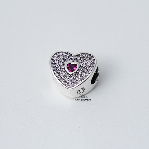 CHARM TIM ĐÁ HỒNG NHÂN TIM HỒNG SEN
