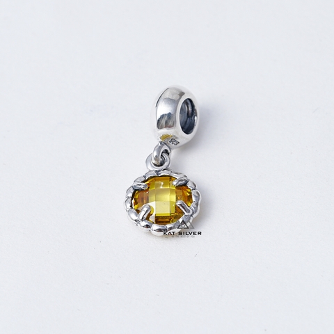 CHARM TREO TRÒN HAI MẶT ĐÁ VÀNG