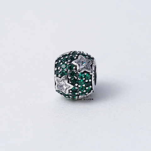 CHARM TRÒN ĐÁ XANH LÁ SAO ĐÁ TRẮNG