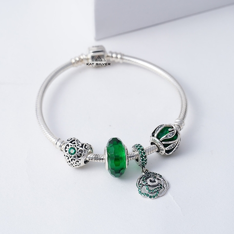 VÒNG CHARM MỆNH MỘC TREO HOA HỒNG XL