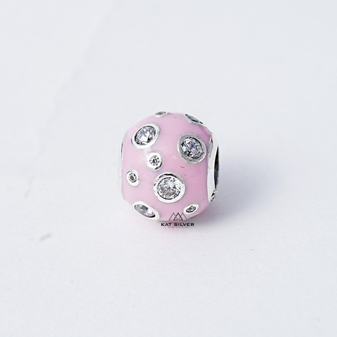 CHARM TRÒN SƠN HỒNG ĐÁ TRẮNG