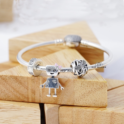 VÒNG CHARM BELLA NƠ HỒNG
