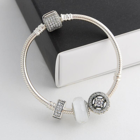 VÒNG CHARM MURANO ĐÁ TRẮNG