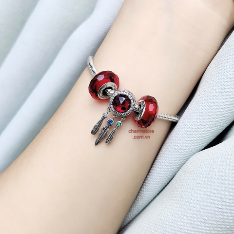 VÒNG TAY DREAMCATCHER ĐÁ ĐỎ