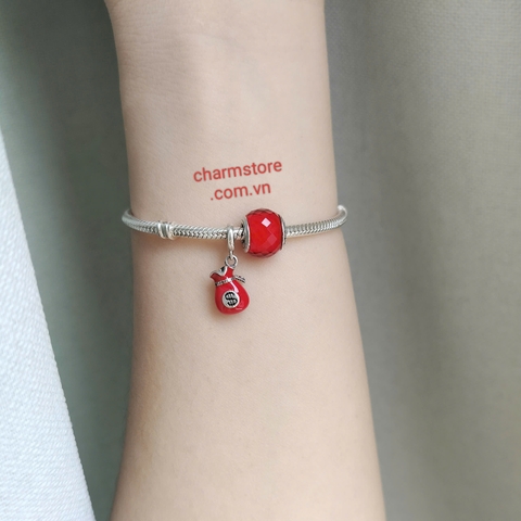 VÒNG CHARM MỆNH HỎA ĐÁ ĐỎ MIX TÚI TIỀN