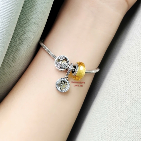 VÒNG CHARM ĐÔI TRÒN TY BẤT TỬ MIX RADIANT HOA