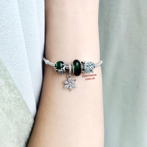 VÒNG CHARM MỆNH MỘC HOA LÁ SAO MM