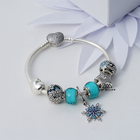 VÒNG CHARM SAO TRẮNG TUYẾT XANH LƠ