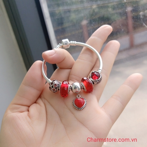 VÒNG CHARM TIM ĐỎ MAY MẮN