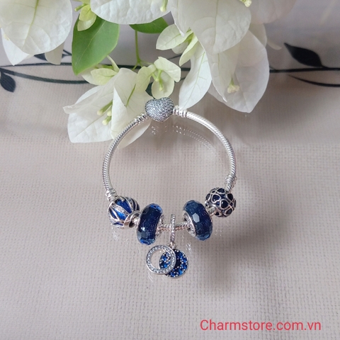 VÒNG CHARM TÌNH YÊU VĨNH CỬU ĐÁ XANH DƯƠNG