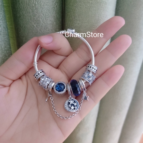VÒNG CHARM TREO BẦU TRỜI TRĂNG SAO XD MAY MẮN