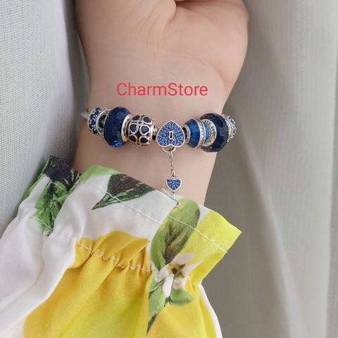 VÒNG CHARM TÌNH YÊU CỎ MAY MẮN XANH DƯƠNG
