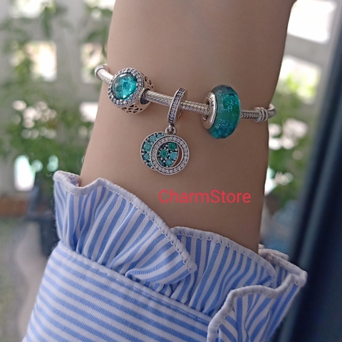 VÒNG CHARM MỆNH THỦY ĐÁ XANH TEAL