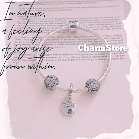 VÒNG CHARM TREO TIM NGÔI NHÀ HOA HỒNG