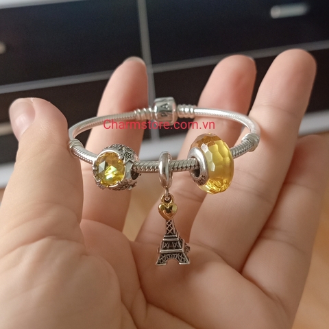 VÒNG CHARM MỆNH THỔ TRĂNG SAO ĐÁ VÀNG MAY MẮN