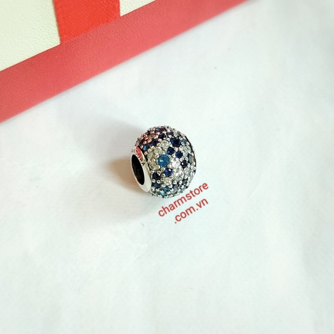 CHARM TRÒN XANH DƯƠNG LẪN ĐÁ MÀU