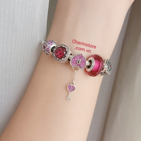 VÒNG TAY TÌNH YÊU ĐÁ HỒNG SEN